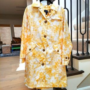 Lands' End Floral Trench Coat